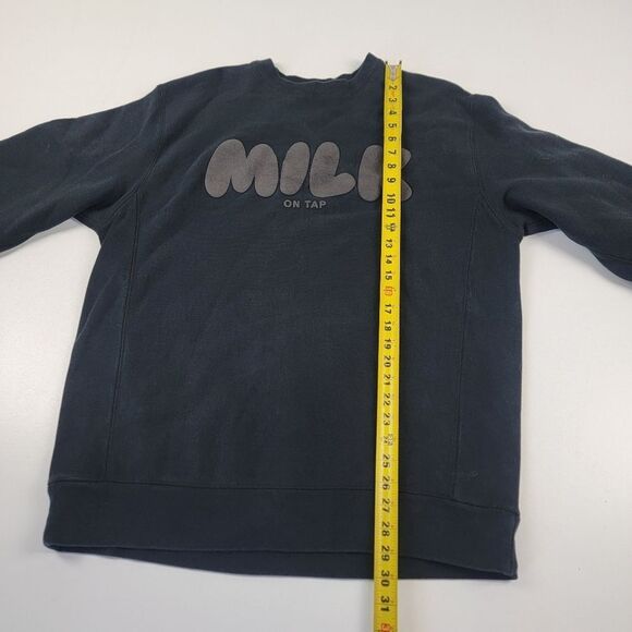 The Little Milk Bar Black Crewneck Sweatshirt Milk On Tap Womens Size XL L/S - Picture 4 of 12
